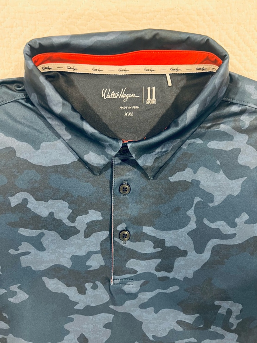 Walter Hagen Men's Blue & Gray Camo Performance Polo